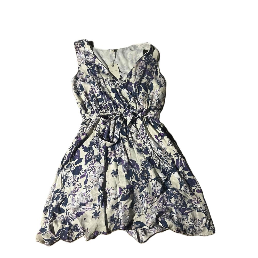 NWT Lucky Brand Multicolor Floral Sleeveless V-Neck Summer Dress Size S